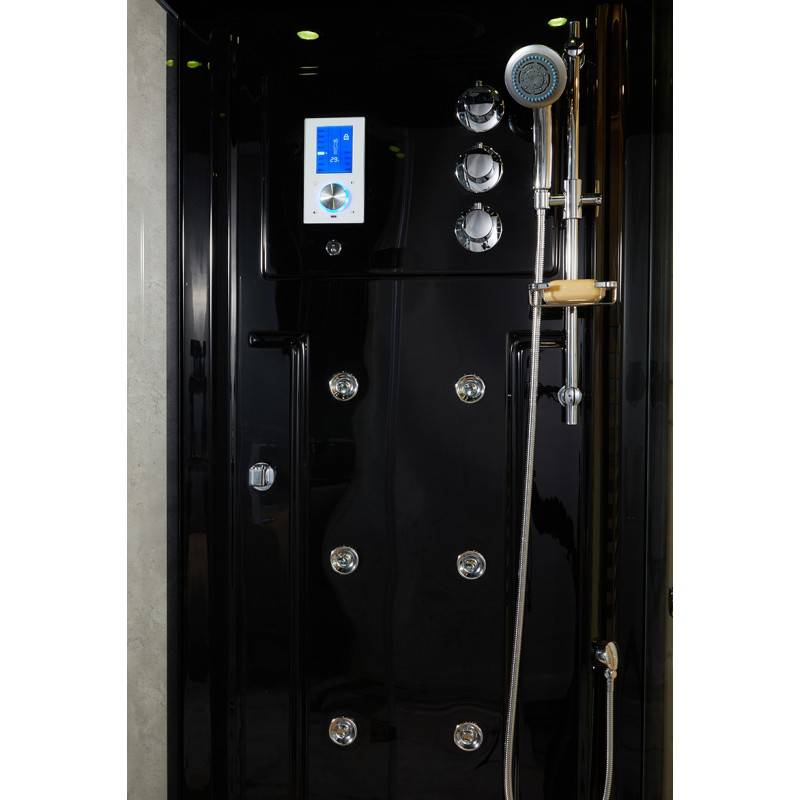 Combi Sauna Infrarouge Douche Hammam Boreal® IR-H 180D BLACK - Droite - Image 3