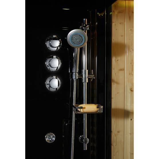 Combi Sauna Infrarouge Douche Hammam Boreal® IR-H 180D BLACK - Droite - Image 9