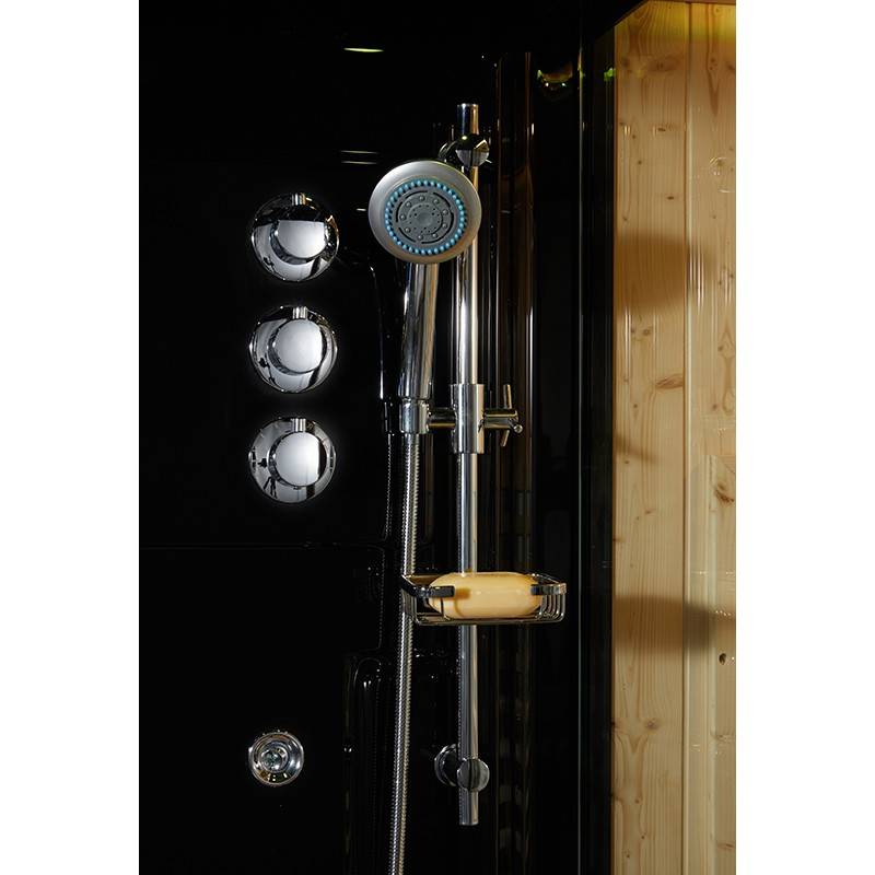 Combi Sauna Infrarouge Douche Hammam Boreal® IR-H 180D BLACK - Droite - Image 9