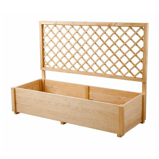 Carré potager rectangulaire en bois de sapin avec treillis 104 cm - 98x34x104 cm - Image 9