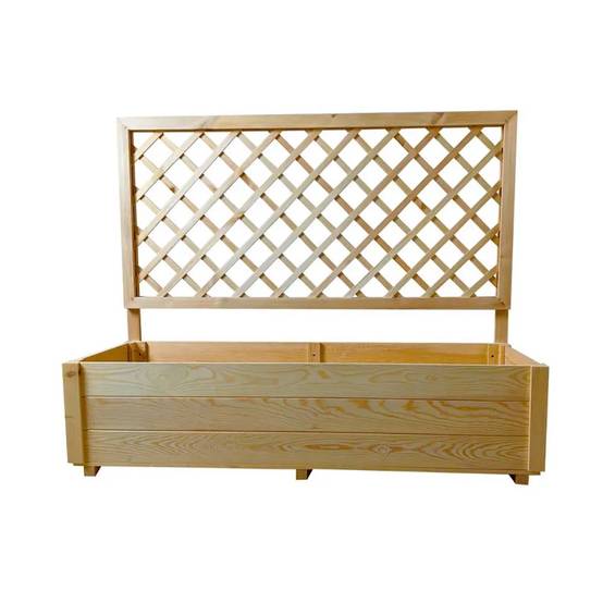 Carré potager rectangulaire en bois de sapin avec treillis 104 cm - 98x34x104 cm - Image 7