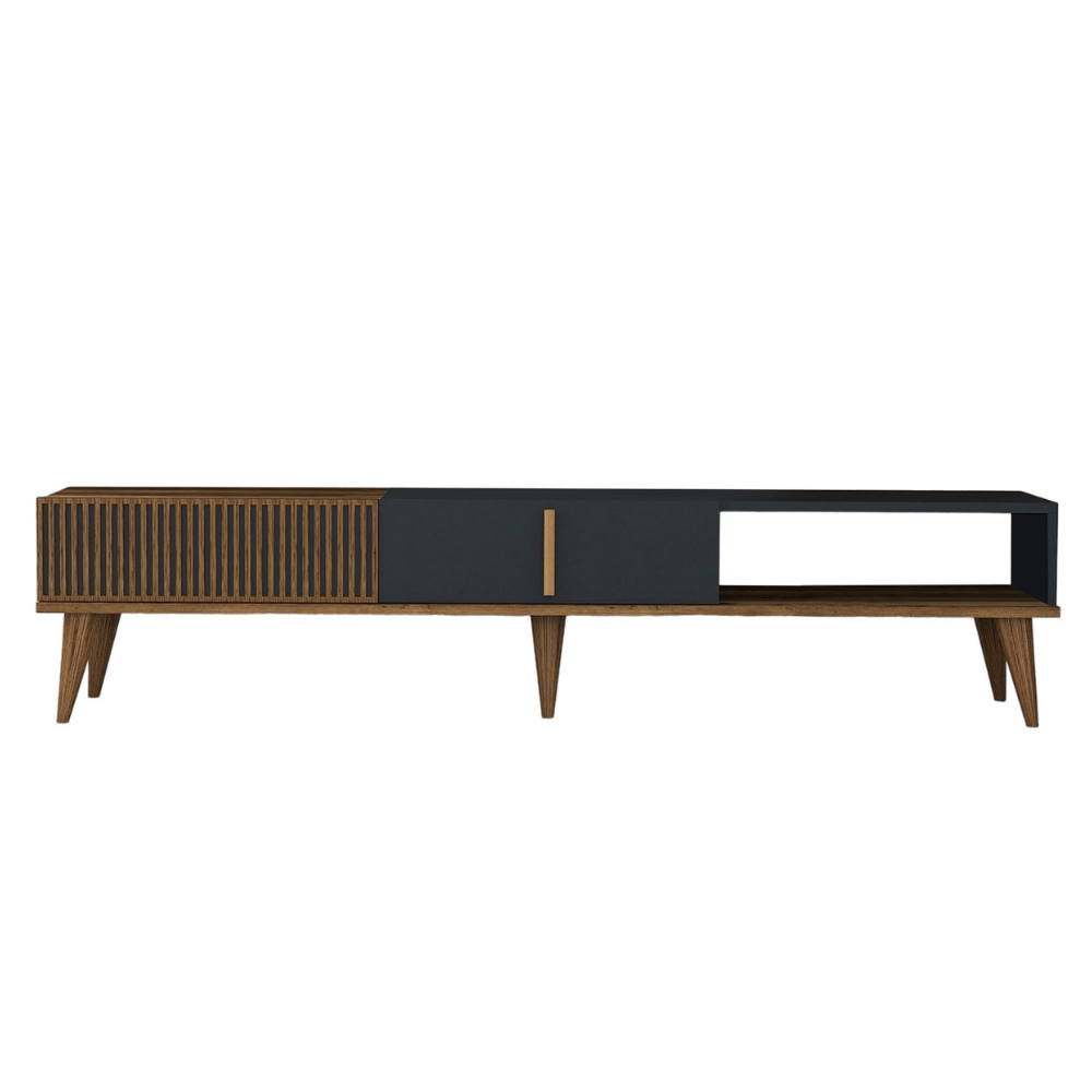 Concept Usine - Meuble TV design bois et anthracite 180 cm NOLA - Image 1