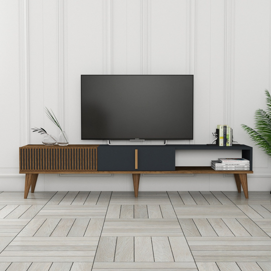 Concept Usine - Meuble TV design bois et anthracite 180 cm NOLA - Image 2