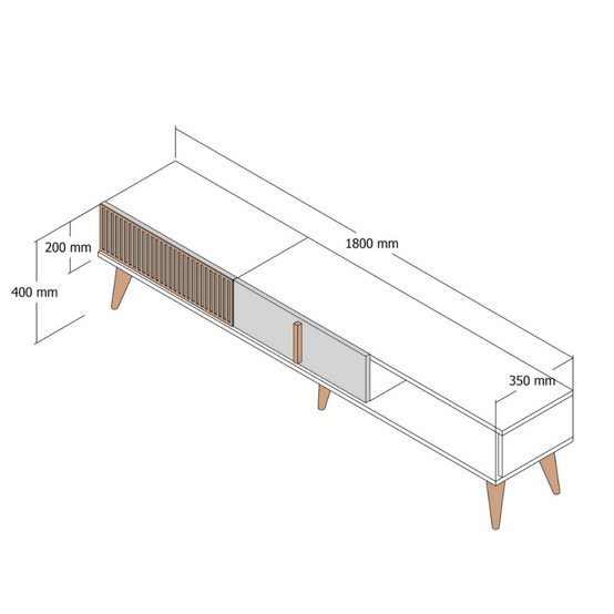 Concept Usine - Meuble TV design bois et anthracite 180 cm NOLA - Image 5