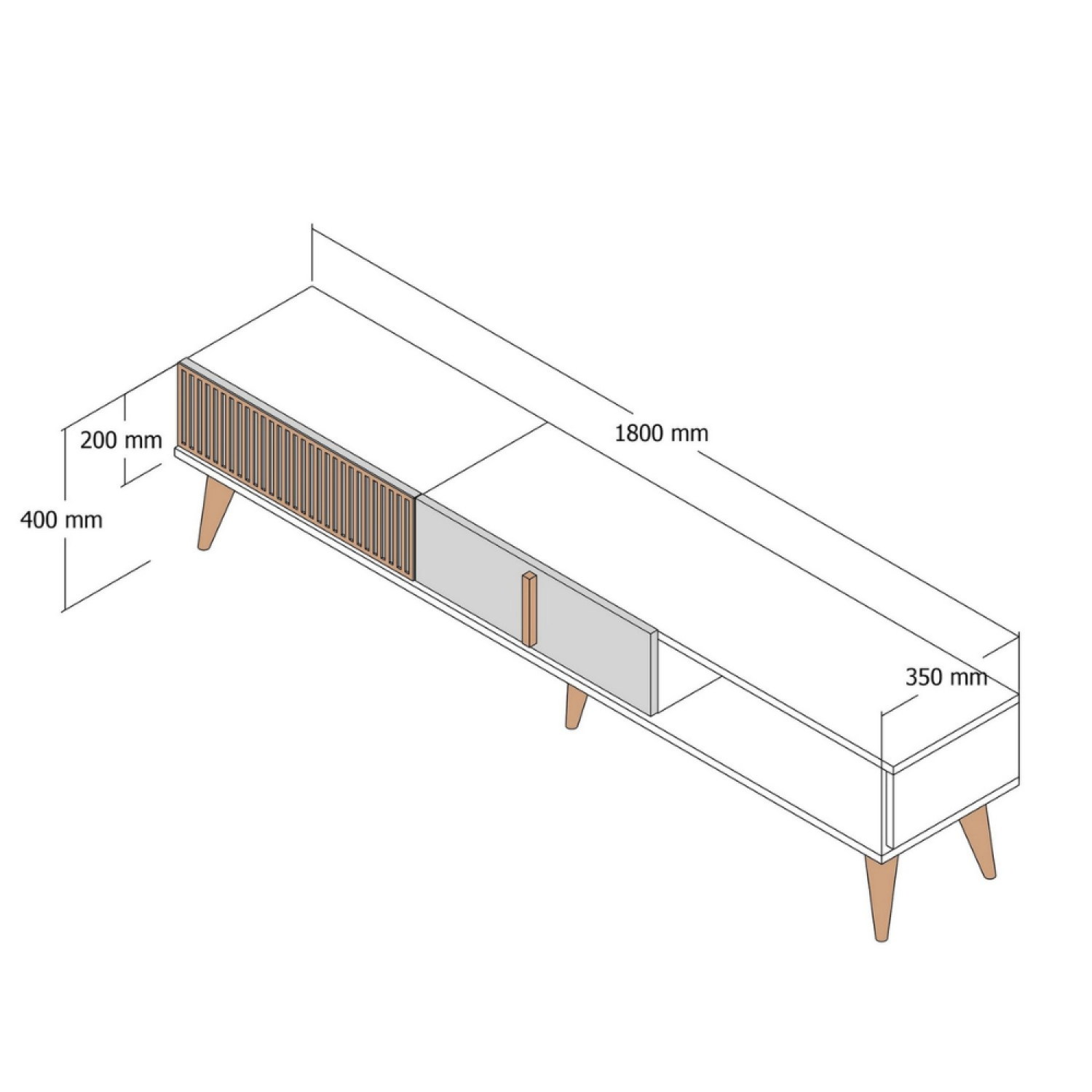 Concept Usine - Meuble TV design bois et anthracite 180 cm NOLA - Image 5