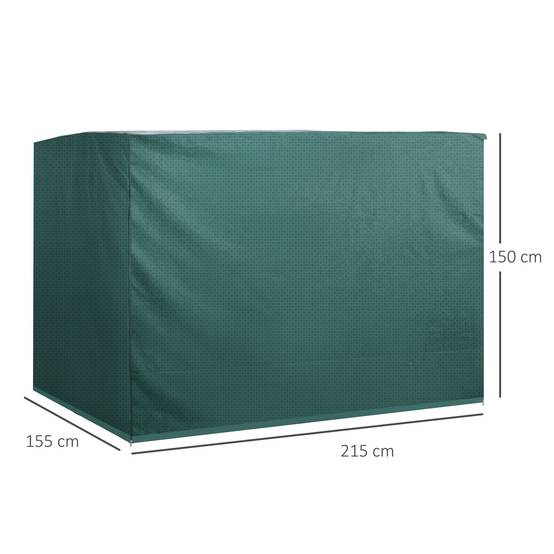 Housse de Balancelle 3 Places Polyéthylène Jardin Imperméable Anti-UV Vert Foncé 215x155cm - ComfortXL Outdoor Living - Image 5