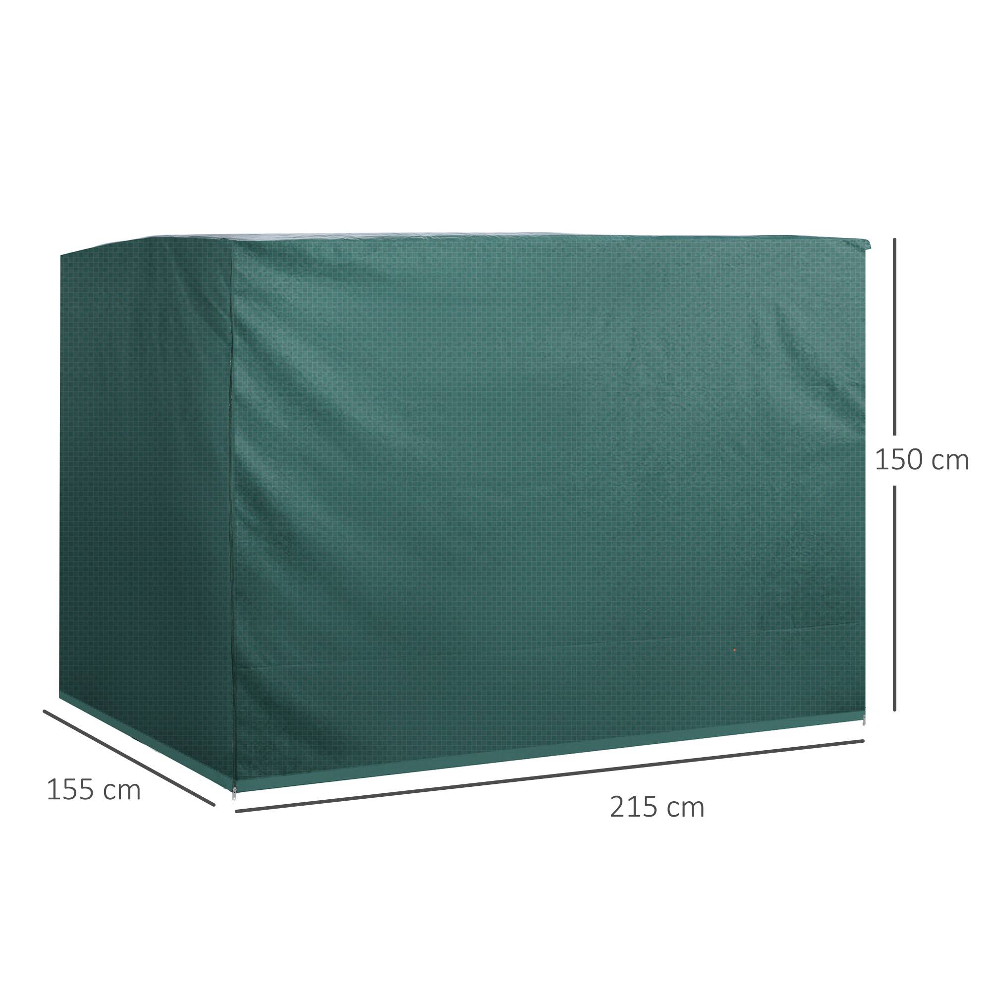 Housse de Balancelle 3 Places Polyéthylène Jardin Imperméable Anti-UV Vert Foncé 215x155cm - ComfortXL Outdoor Living - Image 5