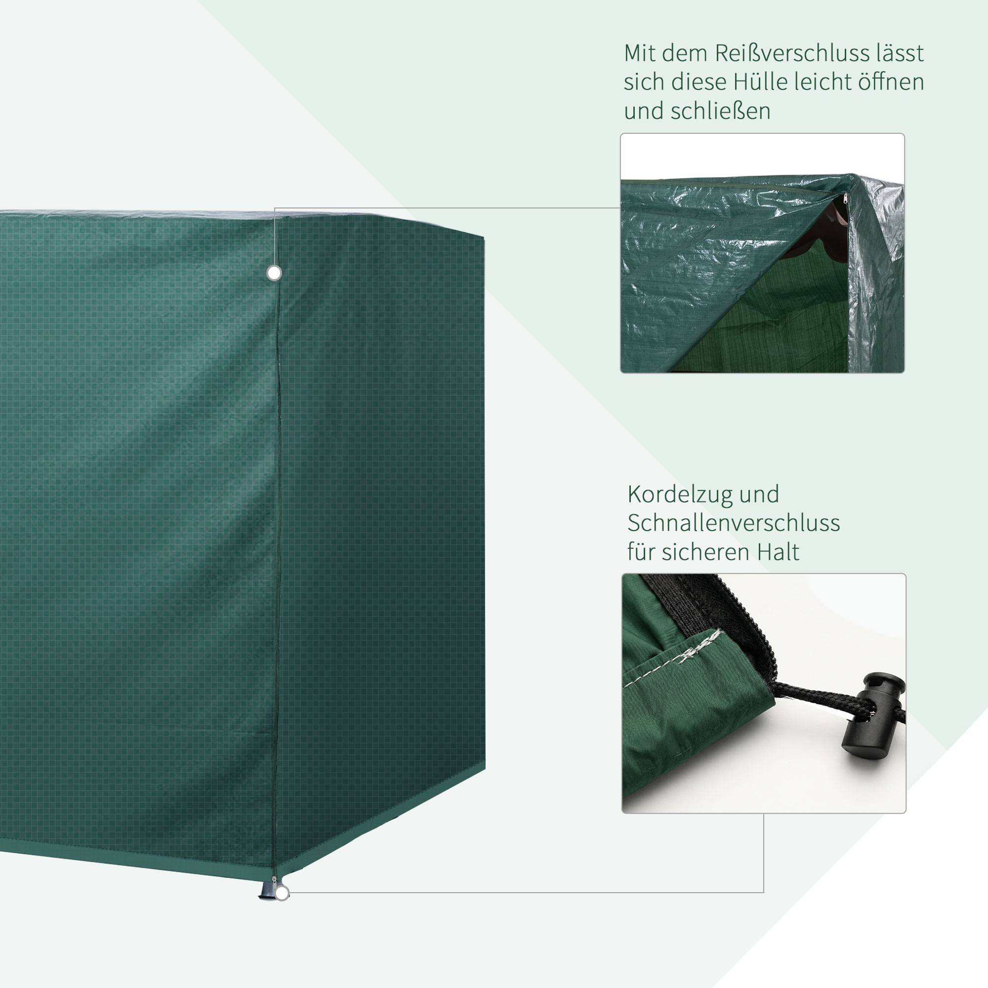 Housse de Balancelle 3 Places Polyéthylène Jardin Imperméable Anti-UV Vert Foncé 215x155cm - ComfortXL Outdoor Living - Image 7