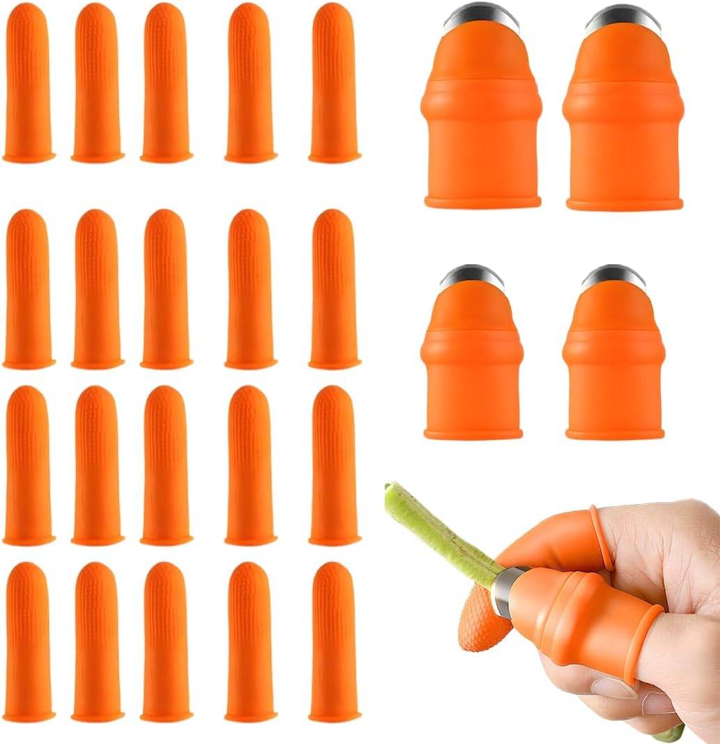Lot de 24 Pièces Doigtiers, Protège-doigts Réutilisable Couvre-doigts Doigtier Élastiques Protection Résistant aux Coupures pour Travail, Jardin, Cuis - Image 1