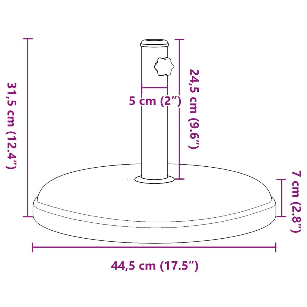 Base de parasol - accessoire parasol pour mâts Ø32/35/38 mm 15 kg rond - MEUBLE PRO-JU5557 - Image 9