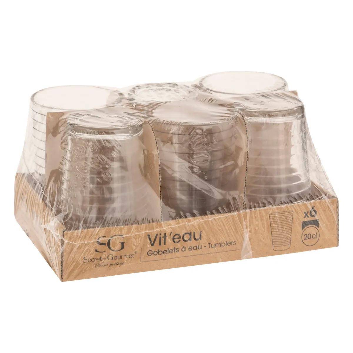 Lot de 6 Gobelets en Verre "Viteau" 20cl Transparent - Image 3