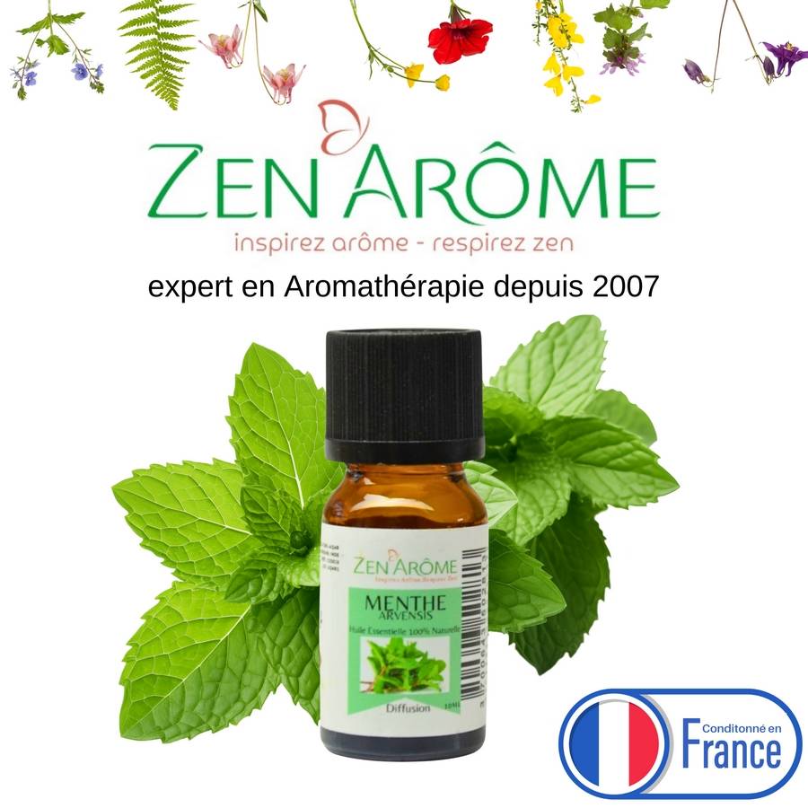 Huile Essentielle de Menthe Arvensis – 100% Pure et Naturelle - Diffusion Aromathérapie – 10ml – Conditionné en France - Zen'Arôme
