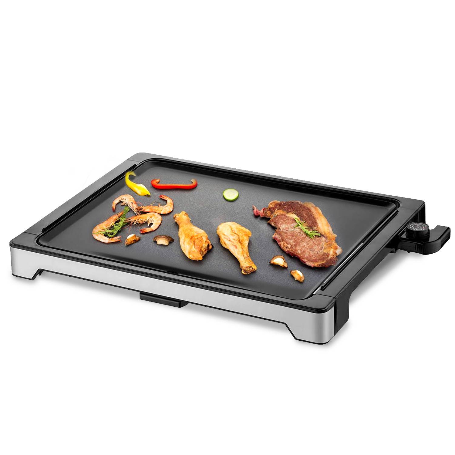 Plancha Dolce Casa DC-PLA-47X37-N Thermostat Ajustable, Grille de Table Antidérapante, Grande Capacité pour 8 Pers. 55 x 41,5 CM - Image 1