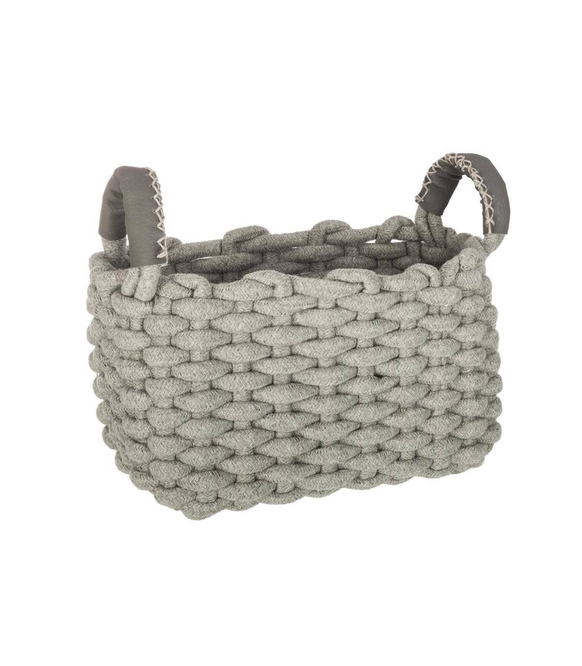 Set de 3 Paniers de rangement rectangle en Coton - Image 2