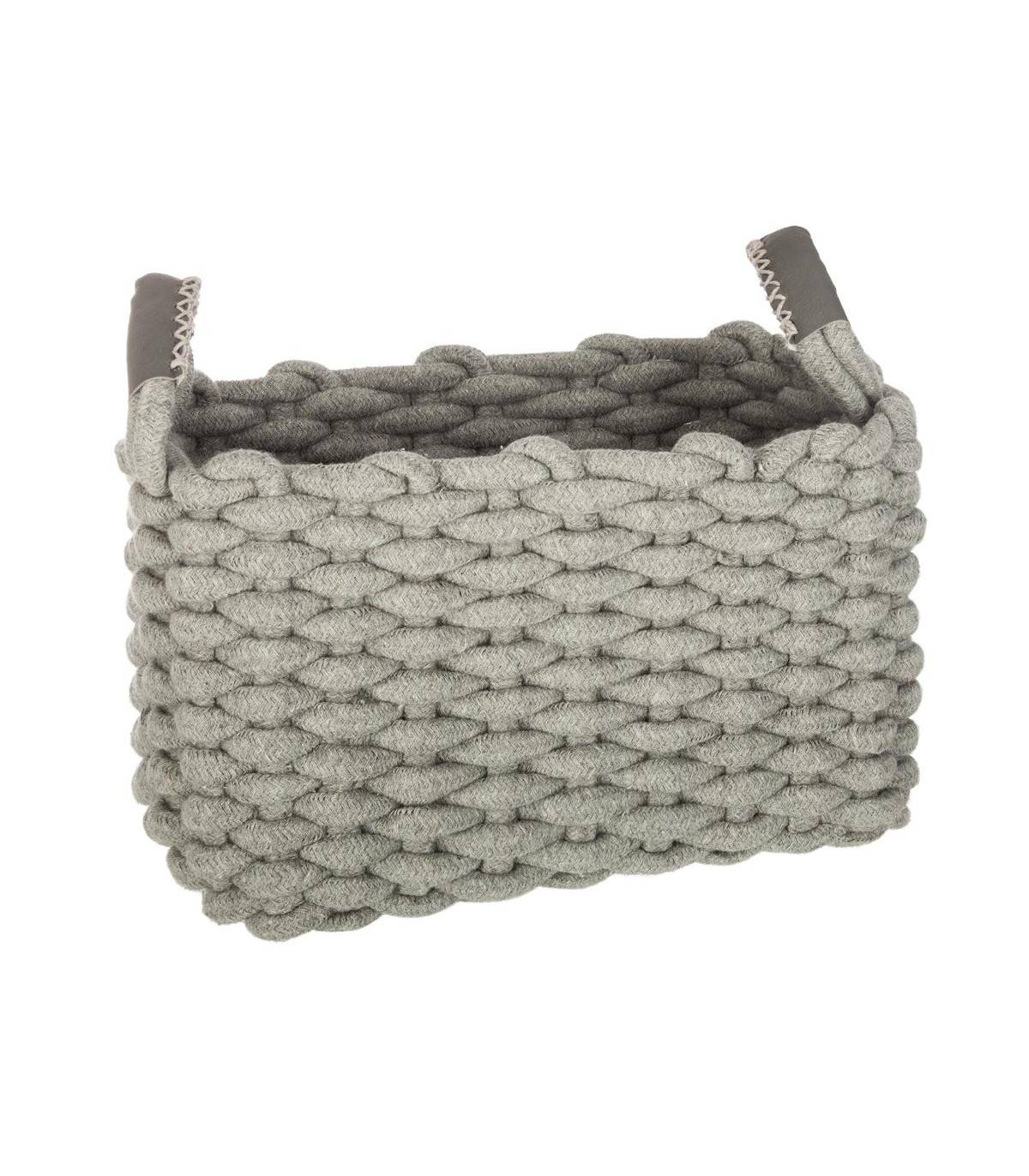 Set de 3 Paniers de rangement rectangle en Coton - Image 3