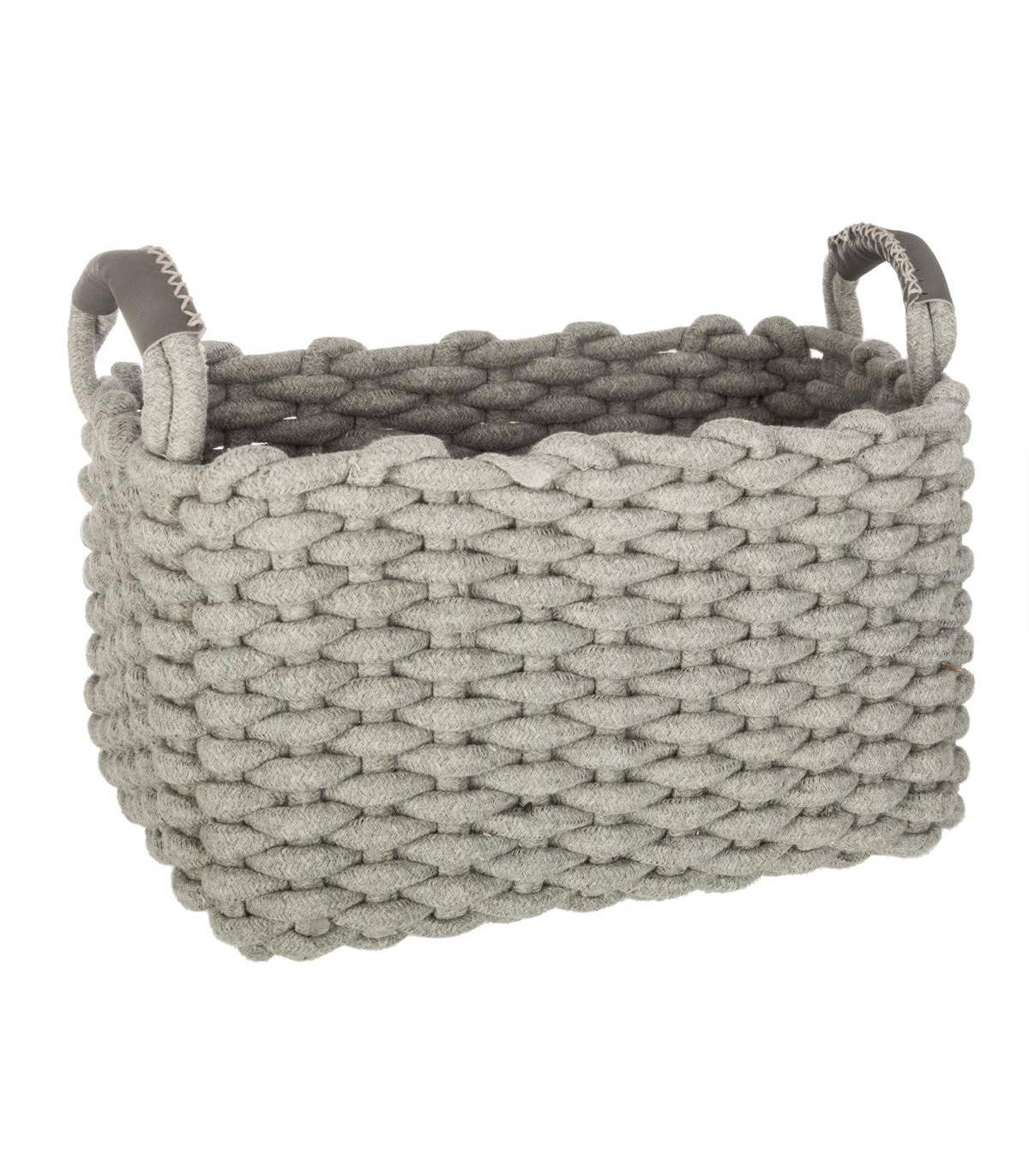 Set de 3 Paniers de rangement rectangle en Coton - Image 4