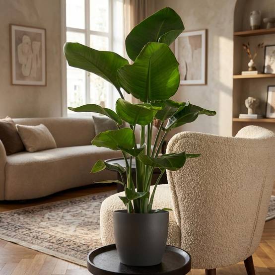 Strelitzia Nicolai et Son Pot Gris - H80cm - Image 2