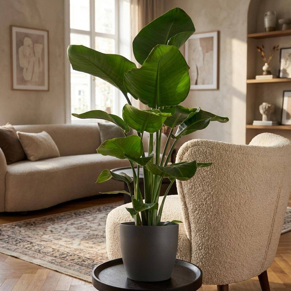 Strelitzia Nicolai et Son Pot Gris - H80cm - Image 2