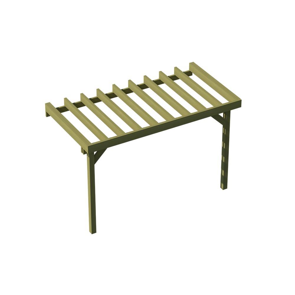 Structure Terrasse Bois Pilotis en Kit - 4x2,10m - 8,4m2 - Solives + Poteaux - Sapin Traité Autoclave - Personnalisable - Image 1