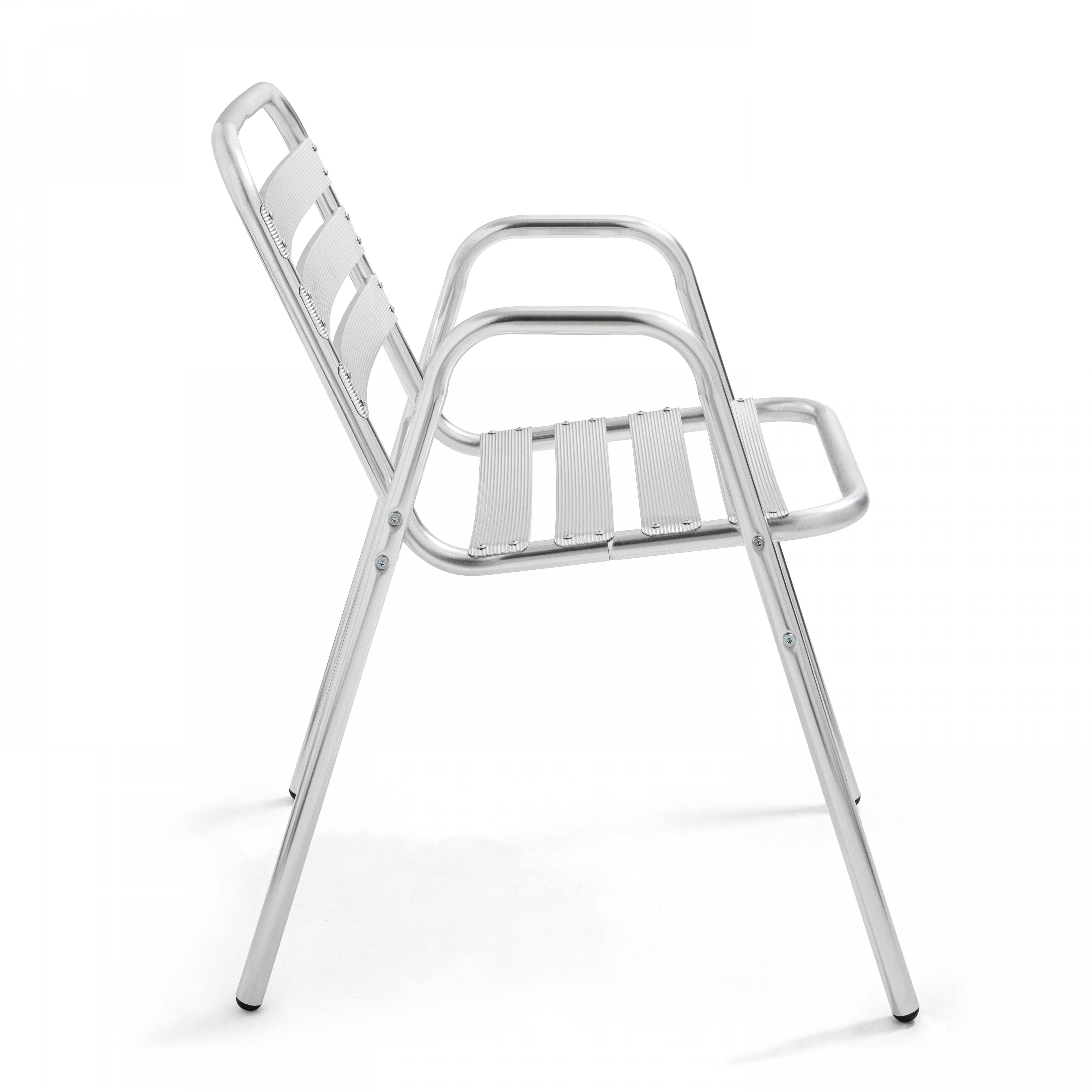 Oviala - Chaise de jardin empilable en aluminium gris clair Nothing Hill - Oviala - Image 5