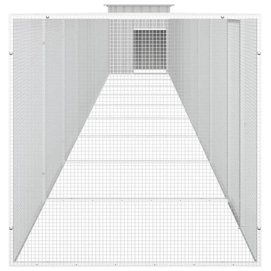 Cage pour poules - Cage extérieur/intérieur Gris 1000x91x100 cm Acier galvanisé - Image 4