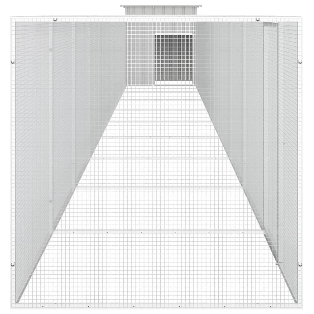 Cage pour poules - Cage extérieur/intérieur Gris 1000x91x100 cm Acier galvanisé - Image 4