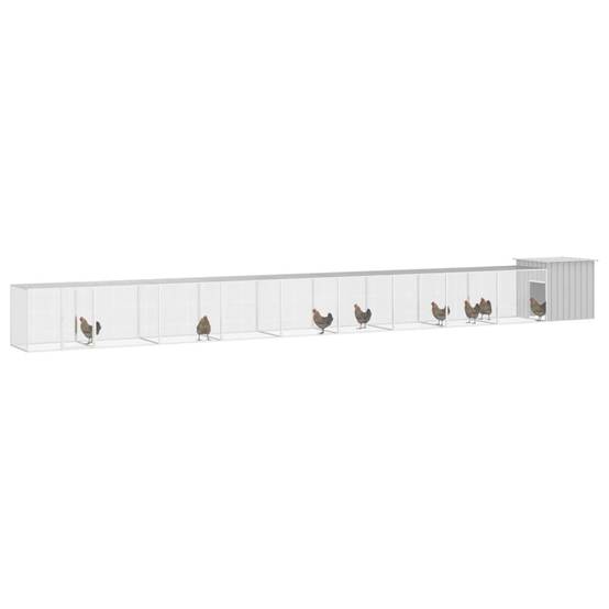 Cage pour poules - Cage extérieur/intérieur Gris 1000x91x100 cm Acier galvanisé - Image 1