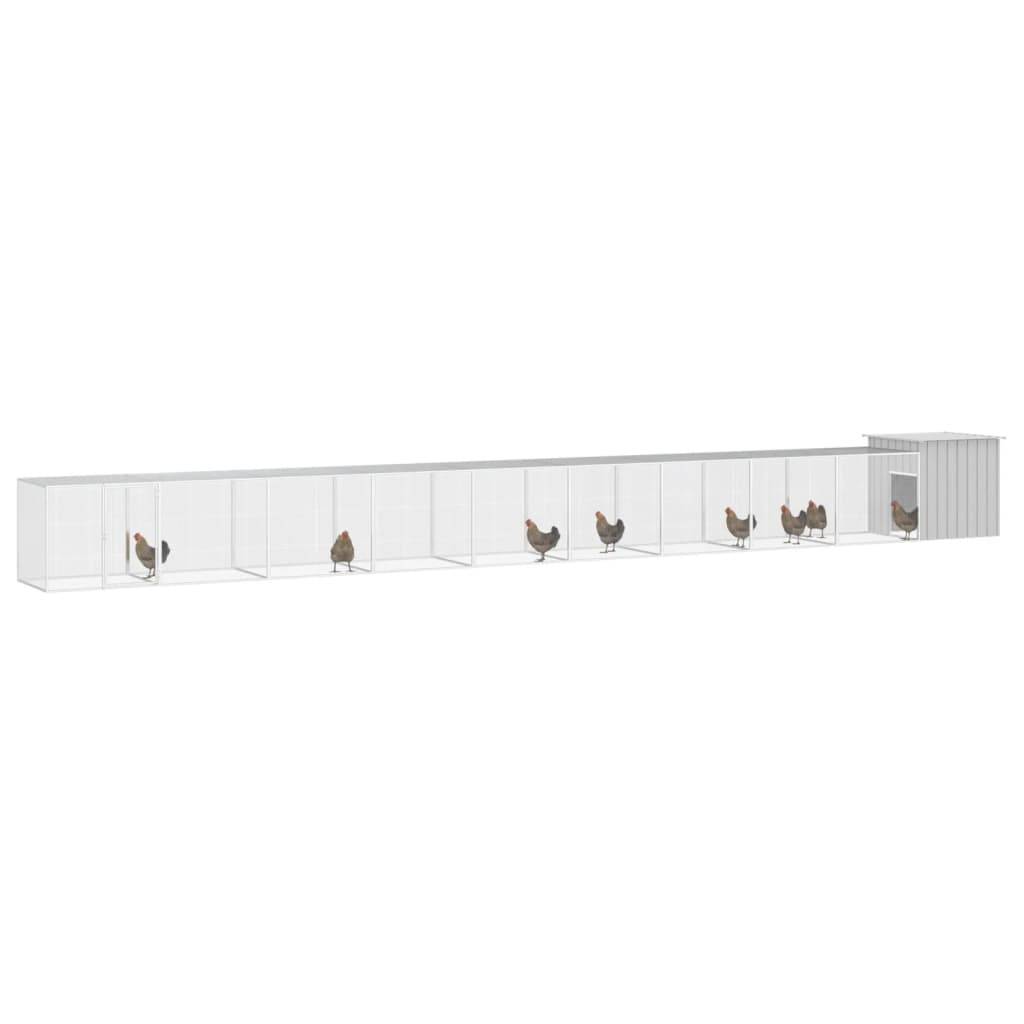 Cage pour poules - Cage extérieur/intérieur Gris 1000x91x100 cm Acier galvanisé - Image 1