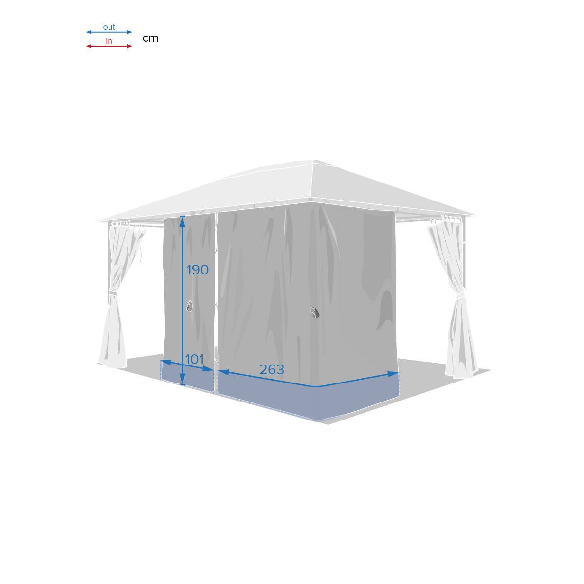 Hesperide - Rideaux pour tonnelle "Santorini" écru 4x3m en polyester Hespéride - Image 3