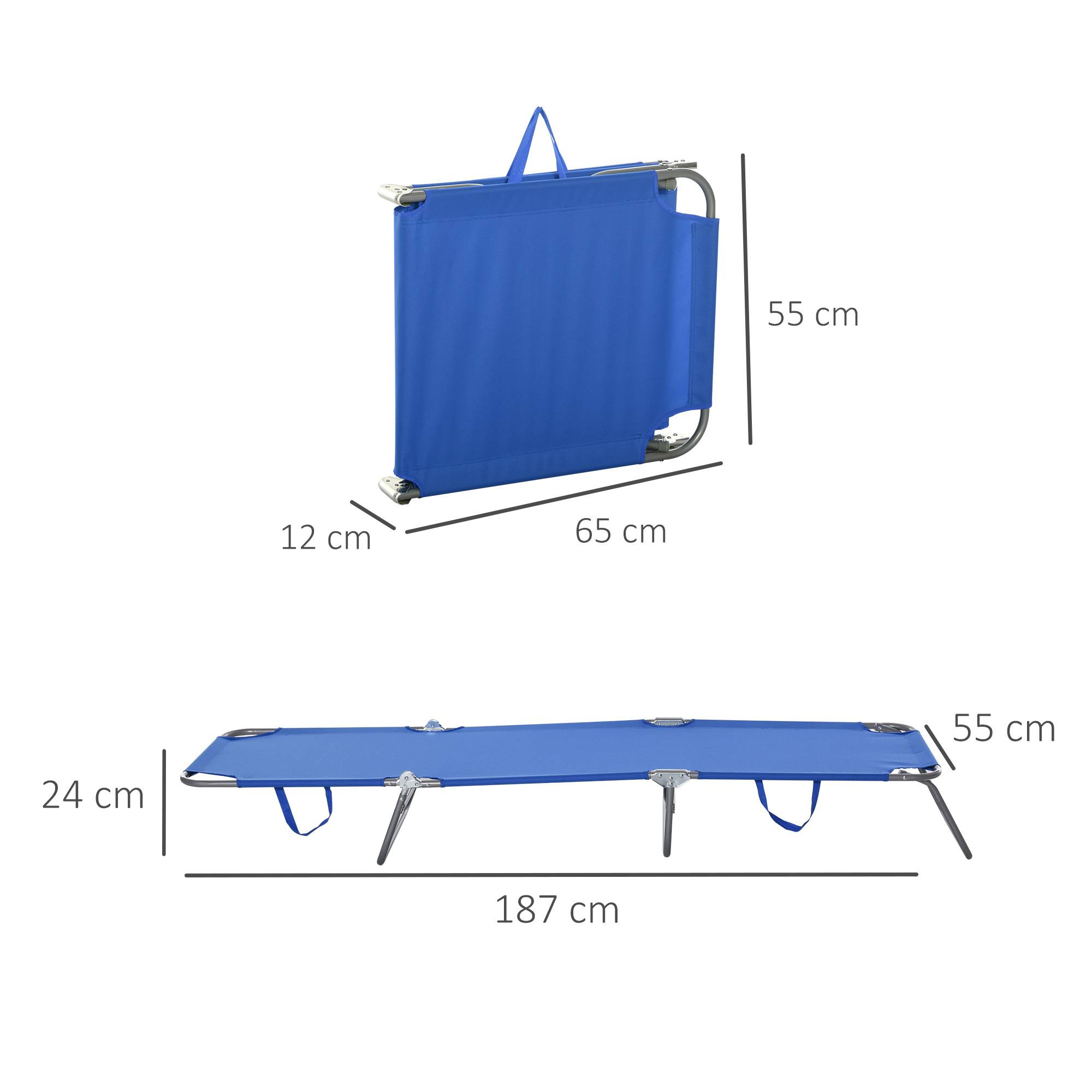 Transat de jardin pliable avec dossier réglable 5 positions, charge maximale 120 kg, pour terrasse ou piscine, 187 x 55 x 24 cm, bleu - Image 5