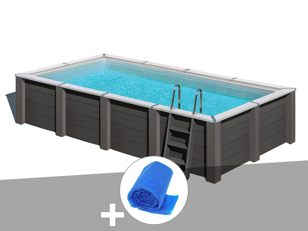 Gré - Kit piscine composite Gré Avant-Garde carrée 5,95 x 3,15 x 1,26 m + Bâche à bulles - Image 1