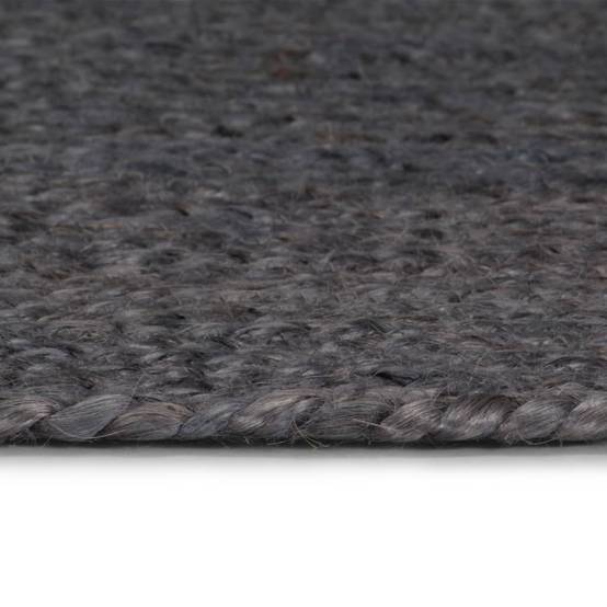 Grand Tapis Rond en Jute Tressé Artisanal Durable pour Décoration Intérieure Gris Foncé 210 cm – ComfortXL Outdoor Living - Image 3