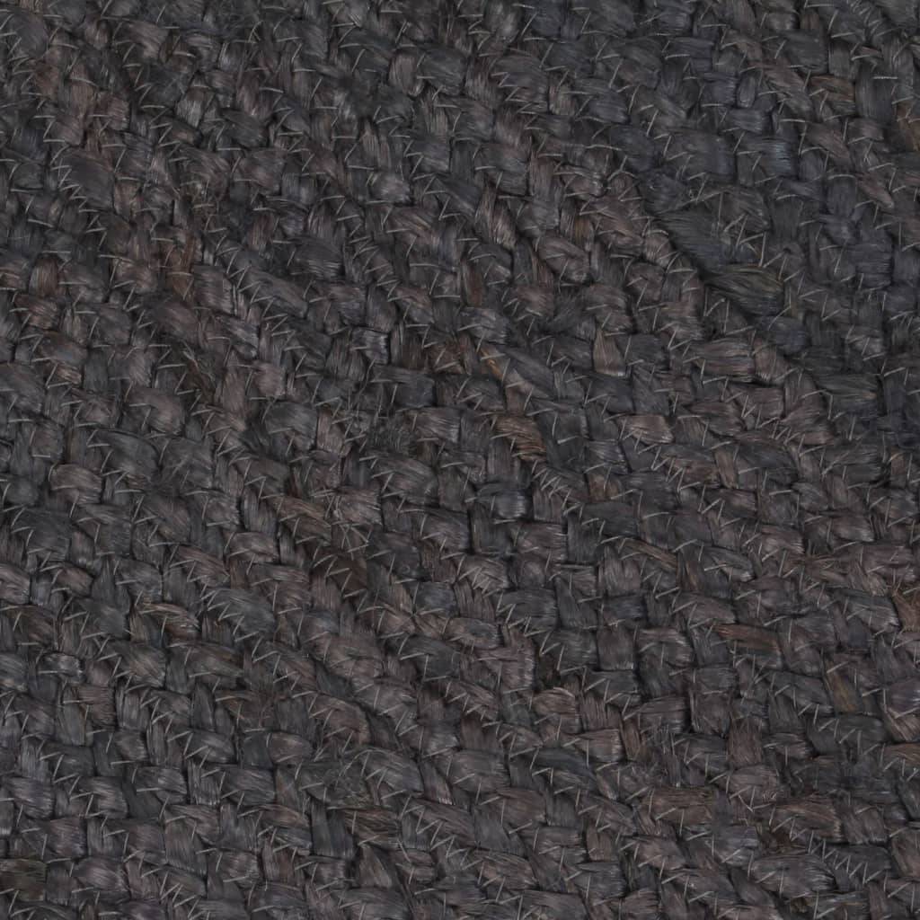 Grand Tapis Rond en Jute Tressé Artisanal Durable pour Décoration Intérieure Gris Foncé 210 cm – ComfortXL Outdoor Living - Image 5