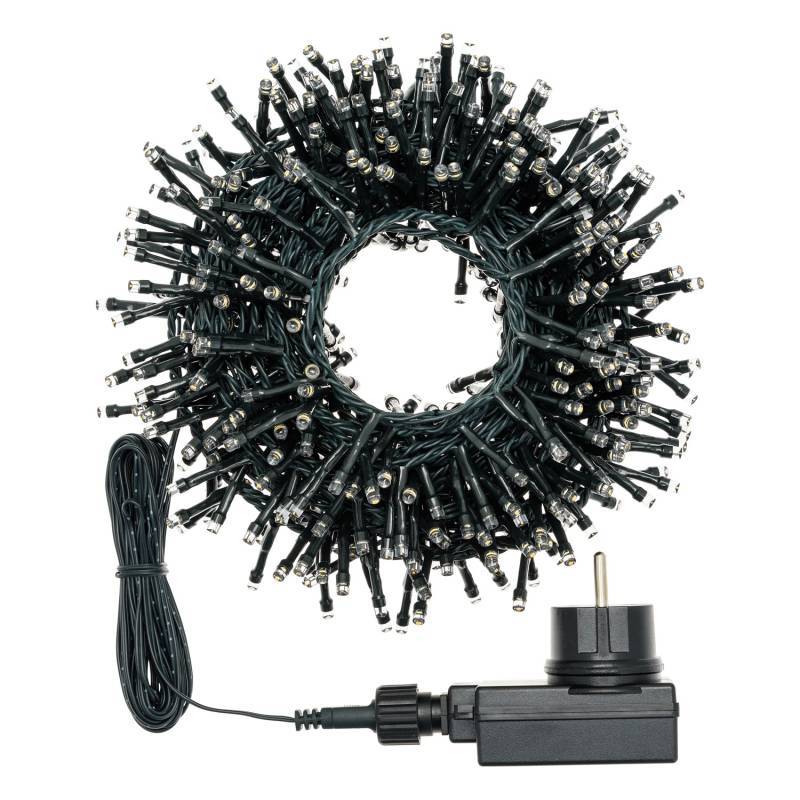 Guirlande 15m Mini Boa 750 LED blanc chaud extérieur fixe câble vert foncé Lotti - Image 4