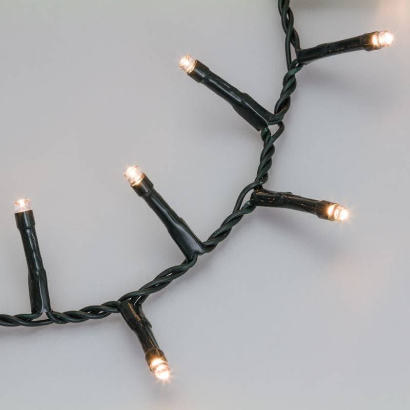 Guirlande 15m Mini Boa 750 LED blanc chaud extérieur fixe câble vert foncé Lotti - Image 5