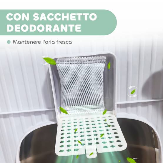ComfortXL - Maison de toilette chat PP fermée tiroir filtre charbon 2 portes 40x52x42cm vert - ComfortXL Outdoor Living - Image 9