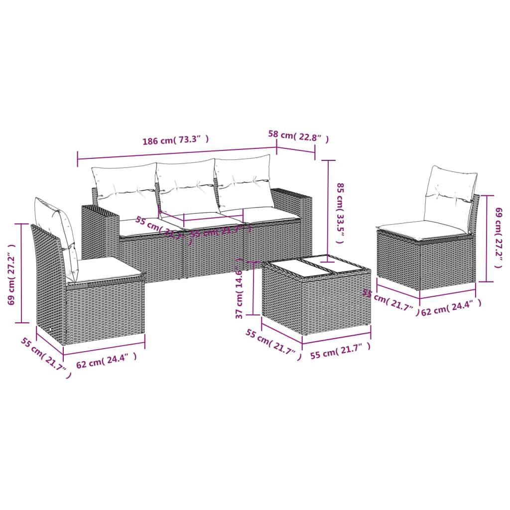 Vidaxl - Salon de jardin avec coussins 6 pcs beige résine tressée vidaXL 3251136 - Image 3