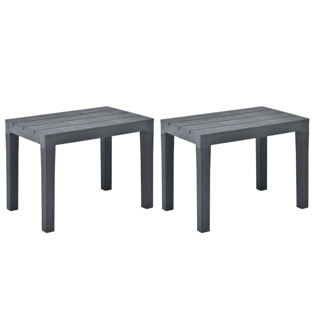 PANGIVO - Bancs de jardin plastique anthracite 60 x 38.5 x 45 cm - PANGIVO