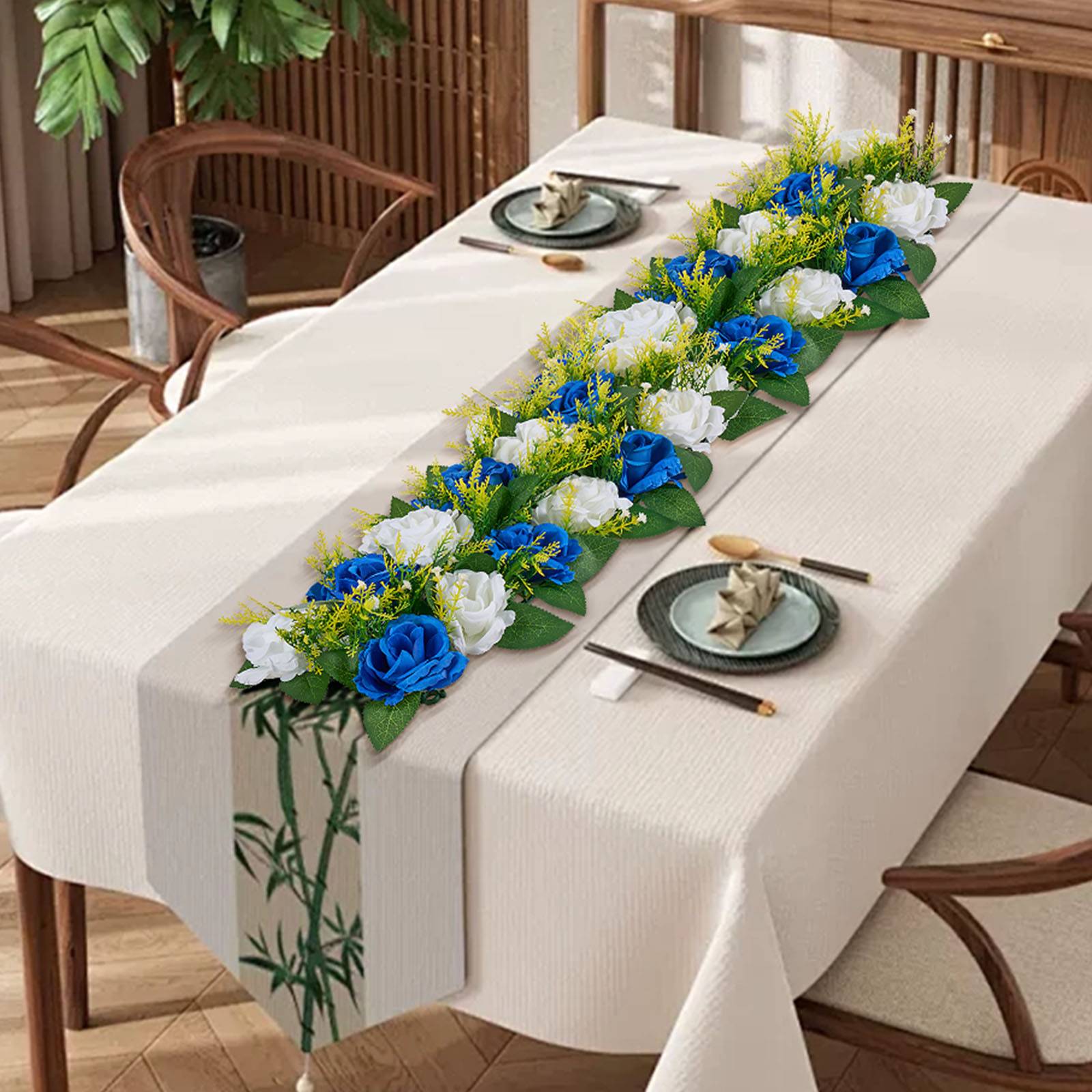 Vevor - VEVOR Composition Florale Artificielle Linéaire Mariage Lot de 10 50x22x12 cm - Image 8