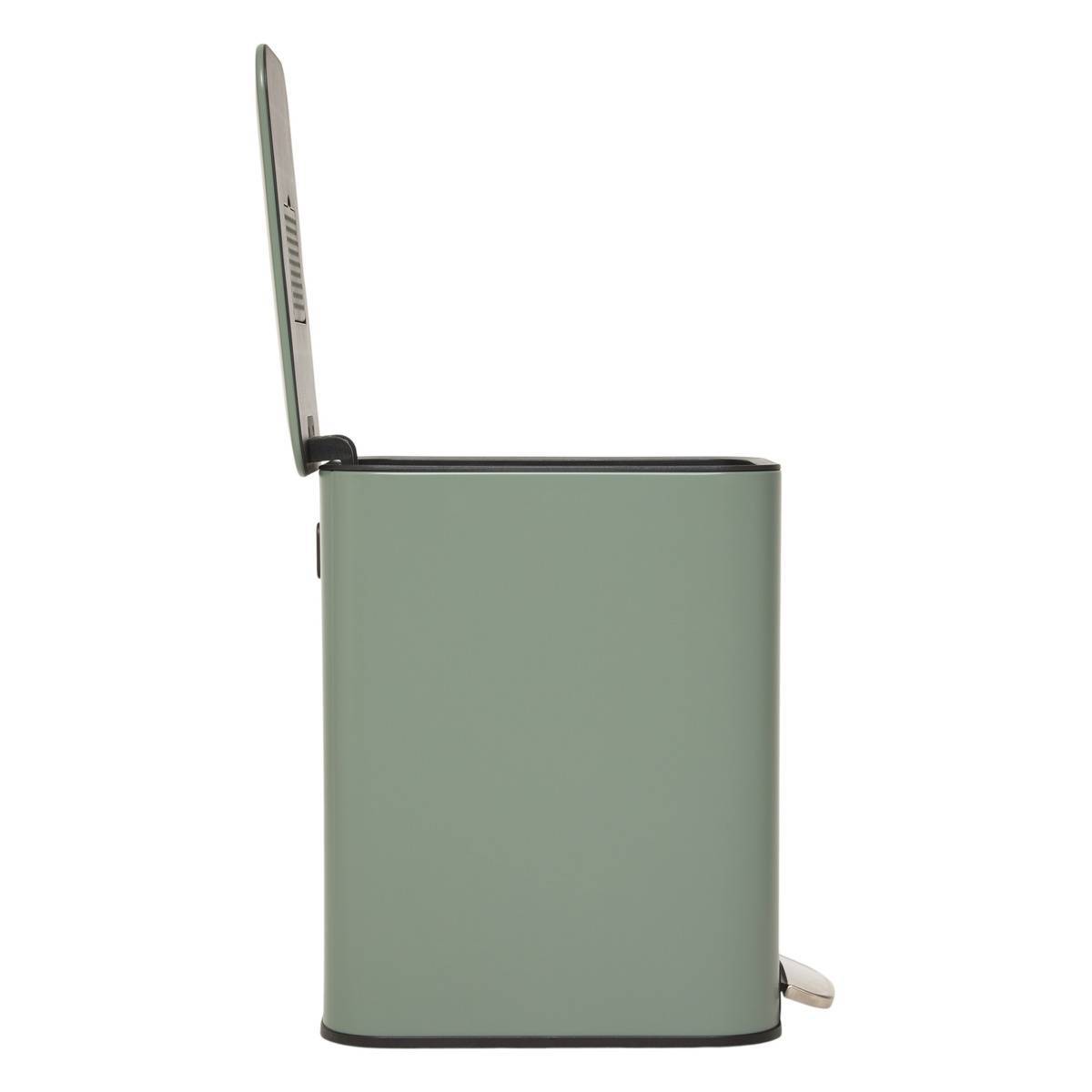 Poubelle slim rectangulaire à pédale Delta 20L vert - 5five - Image 4