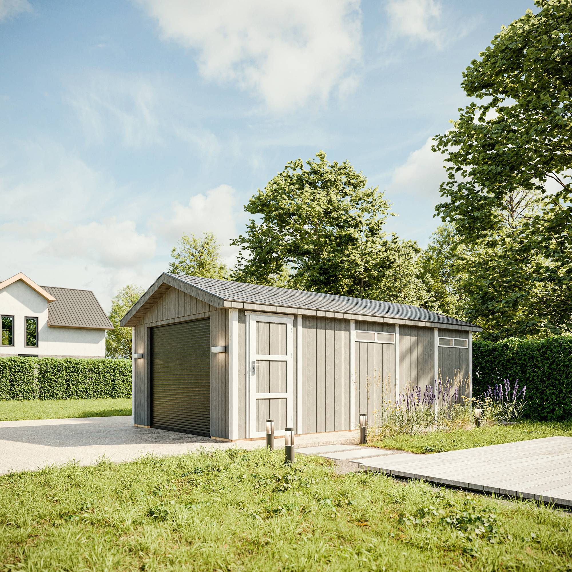 Timbela - Garage Qualité Premium 21 m²/ L378xl648 cm- garage pour auto, moto, vélos, machines de jardinage - Timbela M992B-HARVEST HONEY - Image 3