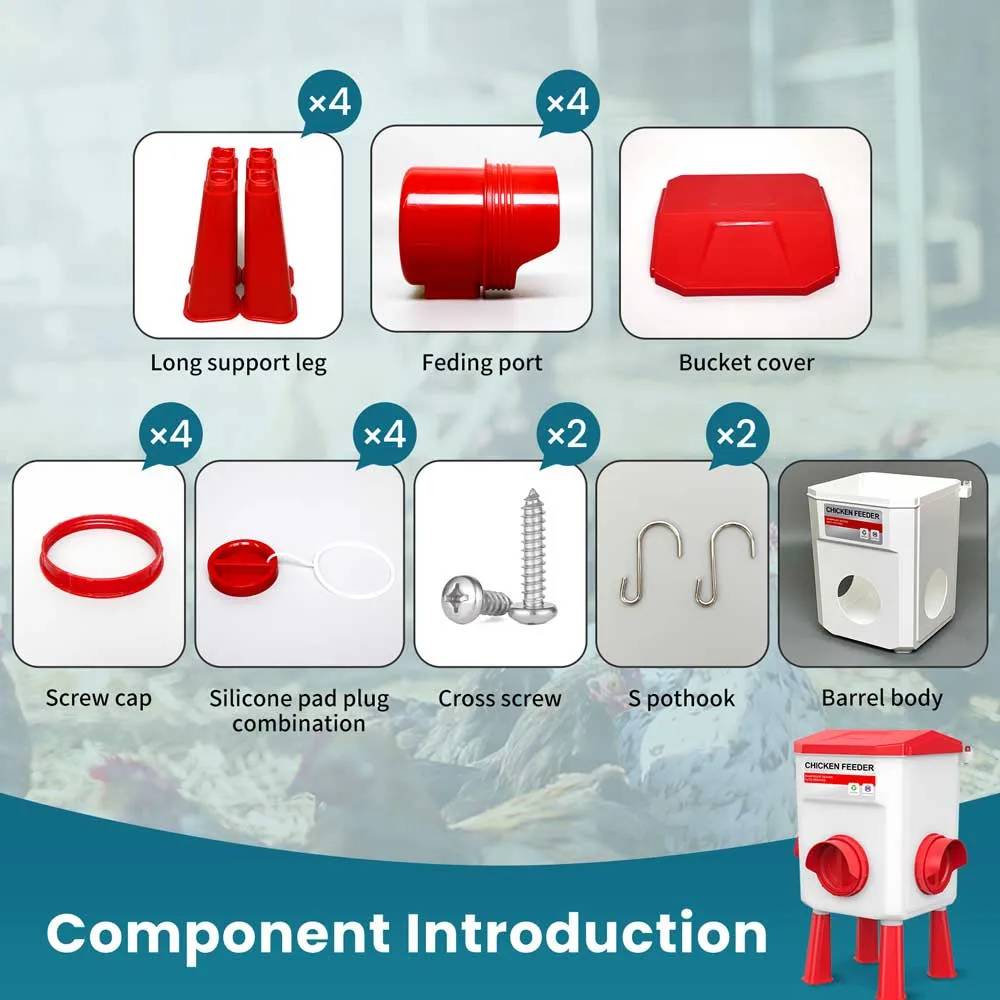 Kit mangeoire 12 kg + abreuvoir 11 L pour poule anti gaspi - Image 4