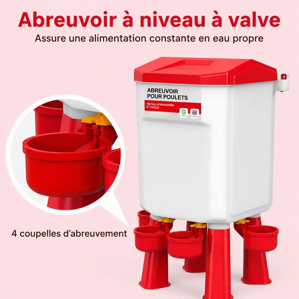 Kit mangeoire 12 kg + abreuvoir 11 L pour poule anti gaspi - Image 9