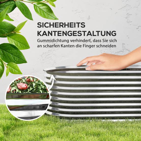 Carré potager modulaire acier galvanisé jardin 160x80x56cm gris - ComfortXL Outdoor Living - Image 8
