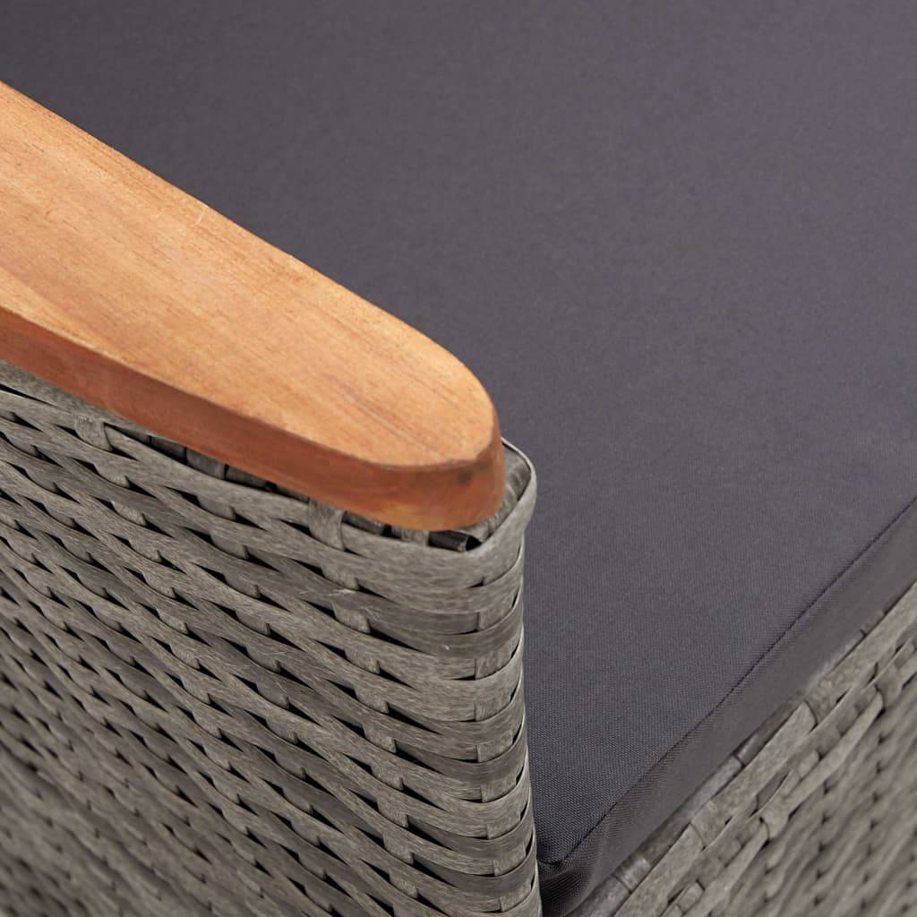 Vidaxl - Salon de jardin 7 pcs avec coussins Résine tressée Gris vidaXL 46039 - Image 5