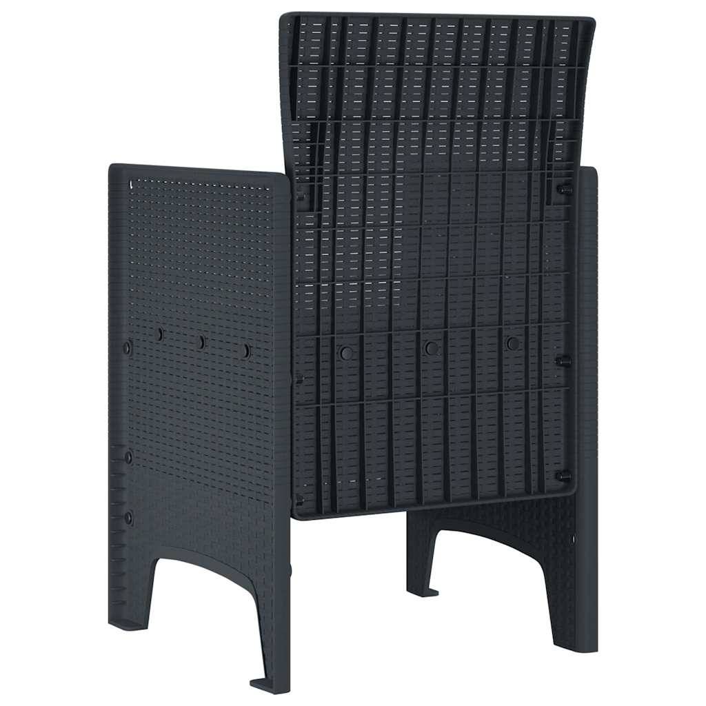 Maison Chic - Lot De 2 Chaises De Jardin - Fauteuils De Jardin Anthracite 53 x 49 x 85 cm PP - Image 5