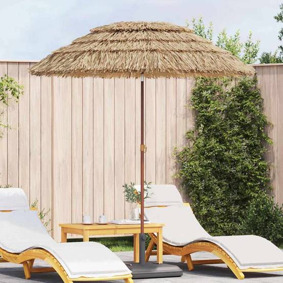Parasol de jardin naturel polypropylène polyester 160 x 160 x 196 cm - PANGIVO - Image 1