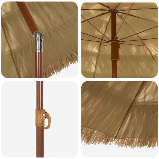 Parasol de jardin naturel polypropylène polyester 160 x 160 x 196 cm - PANGIVO - Image 4