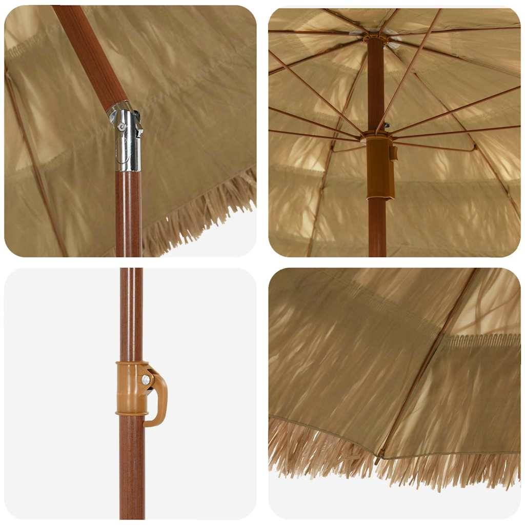 Parasol de jardin naturel polypropylène polyester 160 x 160 x 196 cm - PANGIVO - Image 4