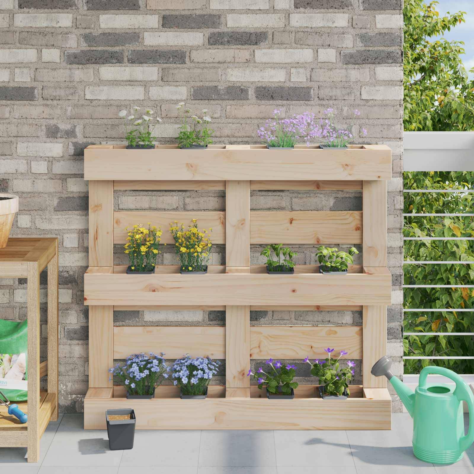 ComfortXL - Boîtes Fleurs Modulaires Polypropylène Extérieur Jardin Vertical Palette Euro 24pcs Gris - ComfortXL Outdoor Living - Image 1